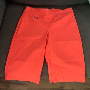 Peck and peck coral orange Bermuda shorts coral